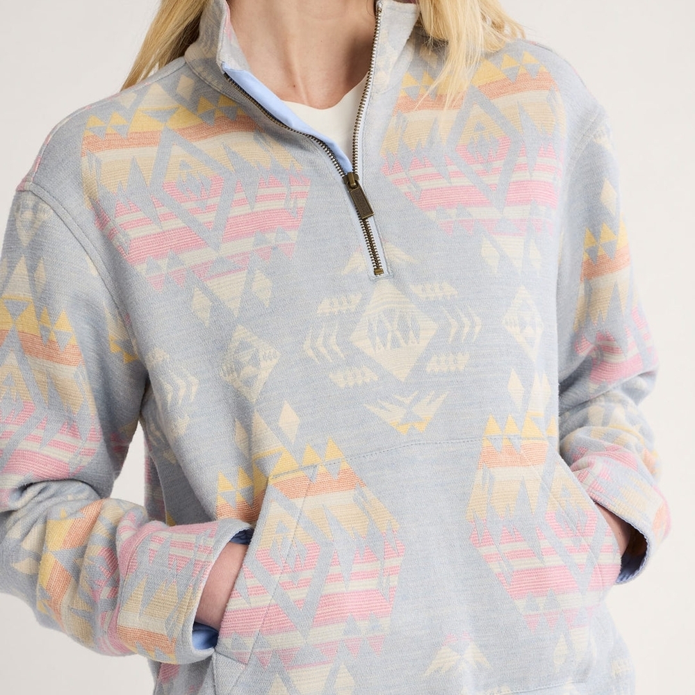 Pendleton Women's Pastel Geometric Half-Zip Sweater